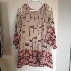 Pink, Tan and Brown Good Time Dress